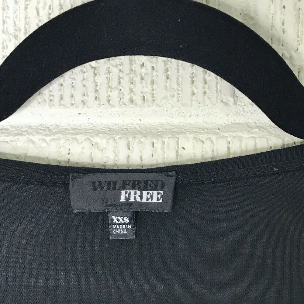 Aritzia Wilfred Free XXSmall 2XS Color Block Long Sleeve Tee Top Gray Black